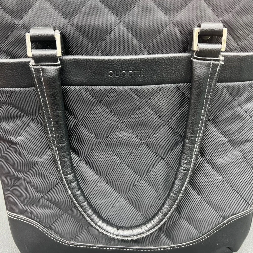 Bugatti Rolling Carry On Briefcase Laptop Travel Quilted Black